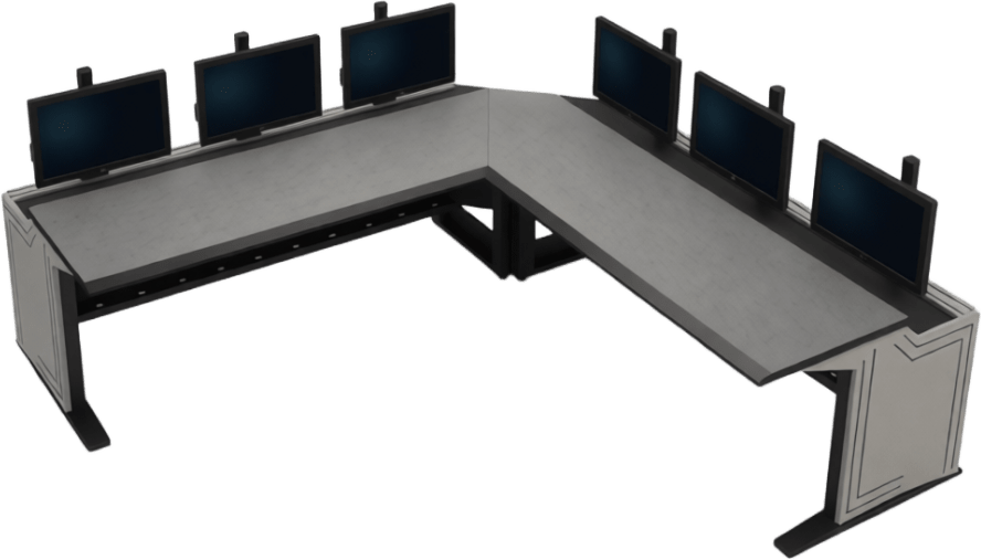 Consola Modular para Centros de Control | Superficie Endurance Plus 32 mm | Sistema Versa-Trak | Gestión Integrada de Cables | Estructura Acero y MDF | Expandible y Reconfigurable | Estructura Base de 48"/ 60"/ 72"