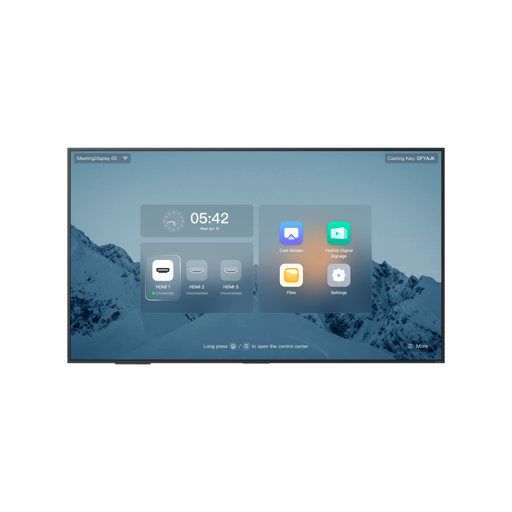 Pantalla Profesional Yealink de 65" MD-65 para Salas de Juntas, con Integración a MeetingBars y Control Inteligente