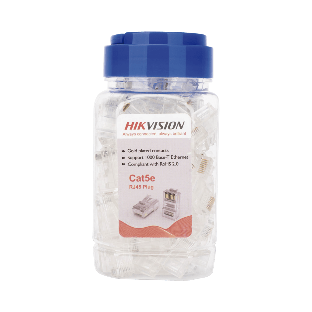 Bote con 100 Piezas de Plug Modular RJ45 / Cat 5e / Chapado en Oro a 15 Micras / Sin Blindaje / Facil Instalaci?n / Uso Interior / Soporta Norma TIA-568B / Cumple con RoHS 2.0