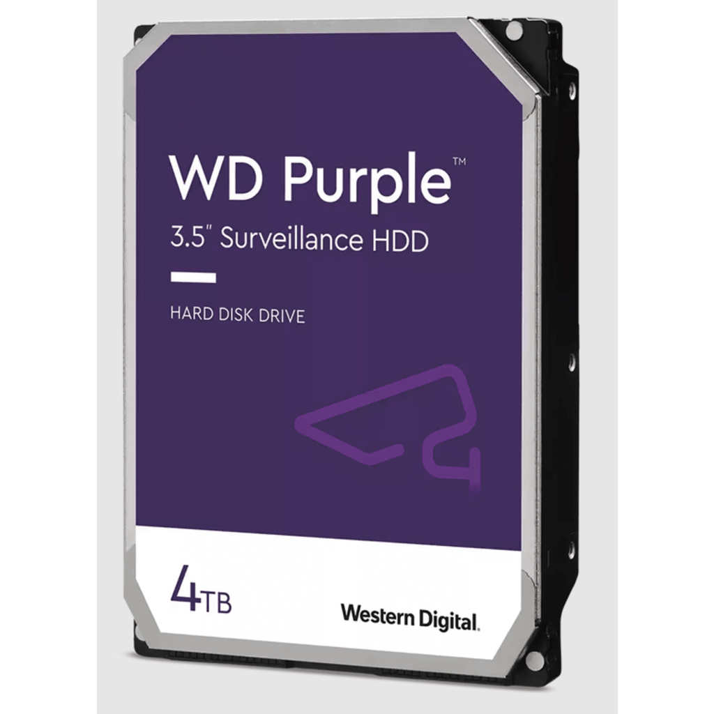 Disco Duro WD Purple Surveillance / 4TB / SATA 6Gb/s / 3.5" / Tecnología AllFrame / 180TB año Workload / Soporte 64 Cámaras HD / 16 Bays / Componentes Anti-Corrosión / 3 Años Garantía