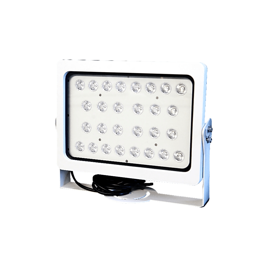 Luz Estroboscópica Suplementaria / 28 LEDs de Alta Luminosidad / 250 lx a 50 m / Ángulo 10° / IP66 / Control TTL / Protección contra Falso Disparo / Aluminio Aleación