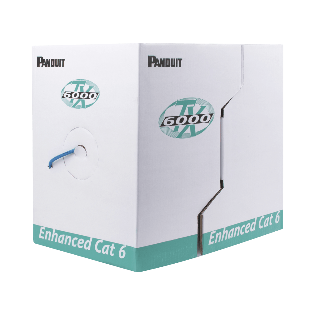 Bobina de Cable UTP 305 Metros (1000 Pies) de Cobre, TX6000? PanNet, Reelex, Azul, Categoría 6 Mejorado (23 AWG), PVC (CMR, Riser), de 4 Pares