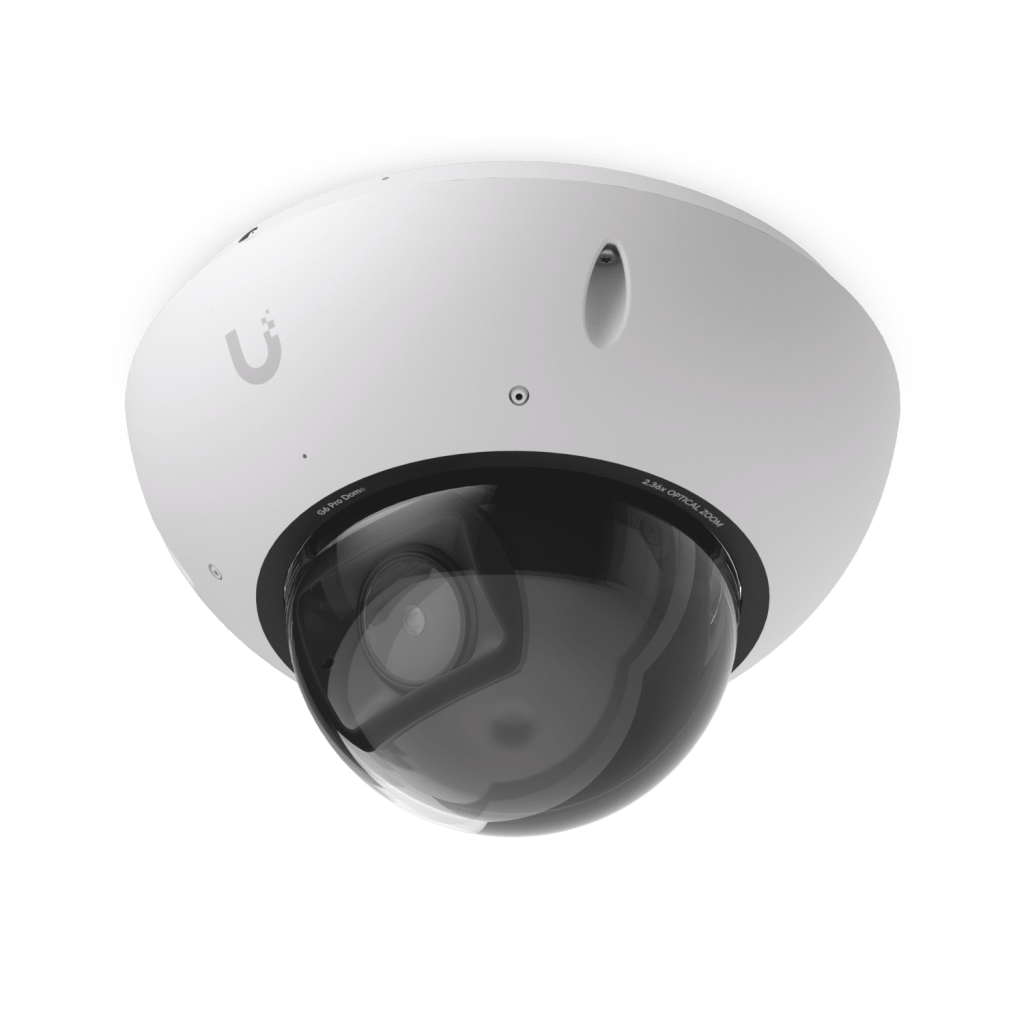 UniFi Protect G6 Pro Dome – Cámara 4K PoE+ Antivandálica y Todo Clima con Motor de IA Multi-TOPS, Zoom Óptico 2.36× y Sensor CMOS 1/1.2 y Visión Noctura IR de Largo Alcance