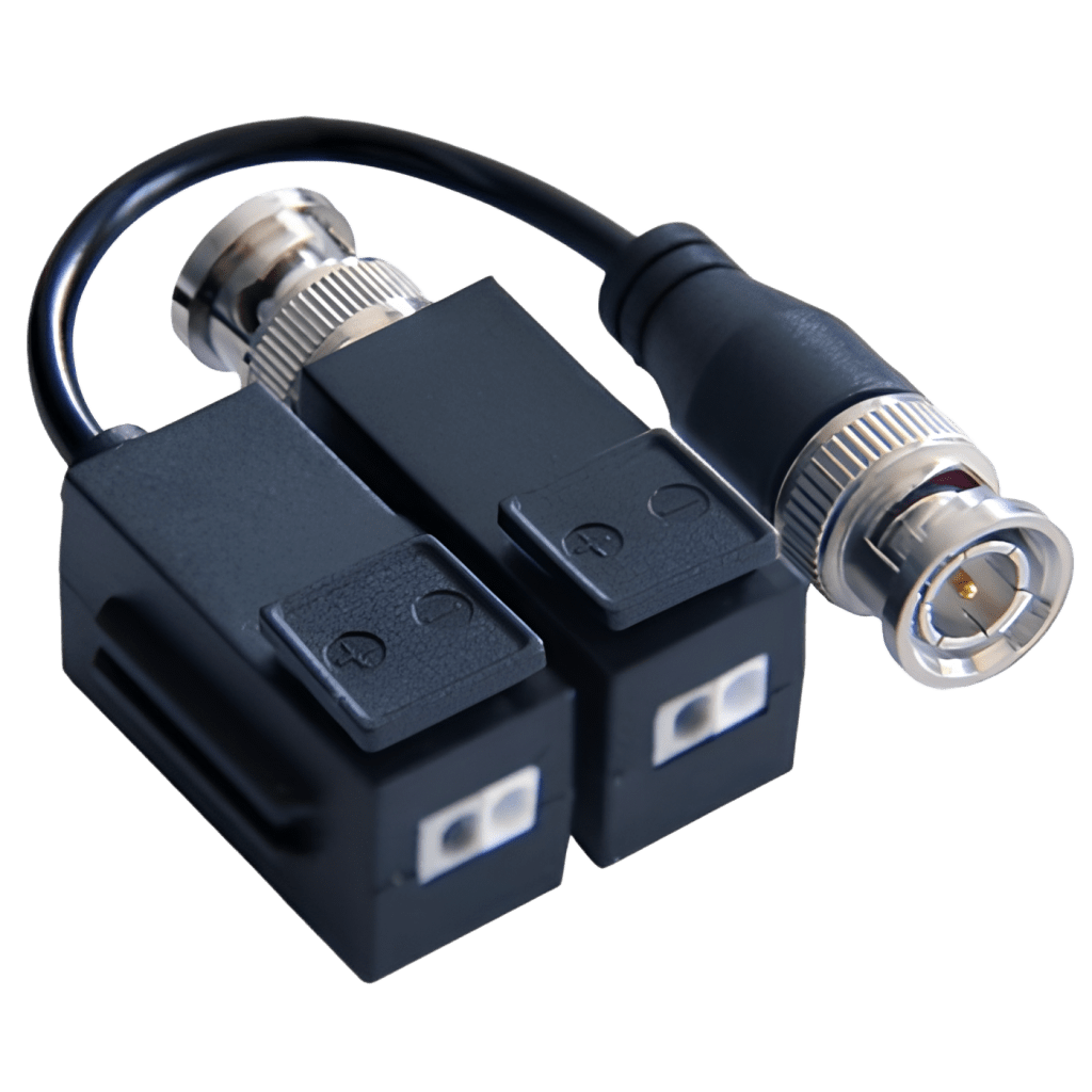 Kit de Transceptor (Balluns) TURBOHD con Boton Push / Hasta 8 MP (4K) / 100% Cobre / Soporta HD-TVI / AHD / CVI / CVBS / Audio por Coaxitron / Datos para Menu de Configurar de Cámaras