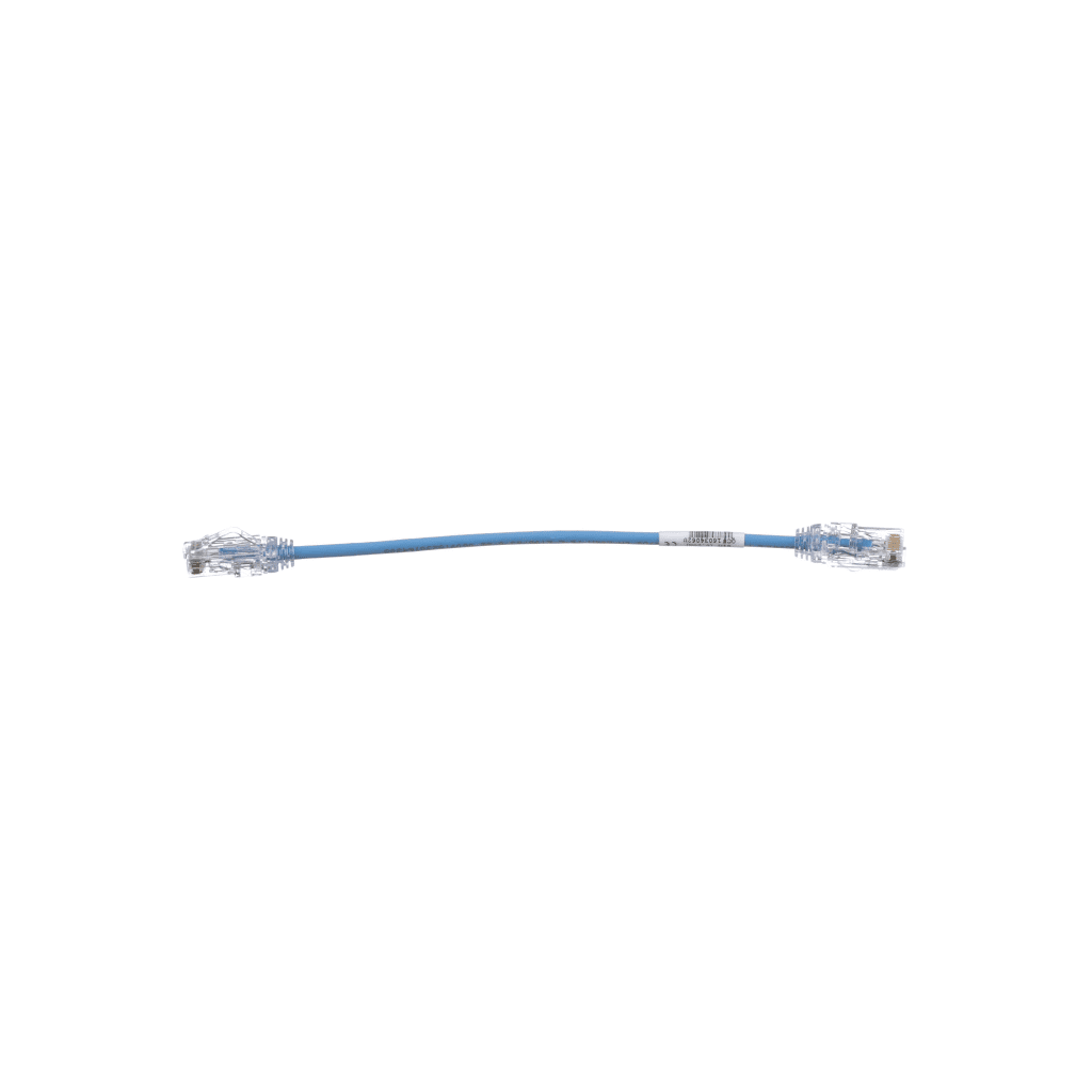 Cable de Parcheo UTP Cat6A, CM/LSZH, Di?metro Reducido (28AWG), Color Azul, 20 cm (7.87 pulgadas).