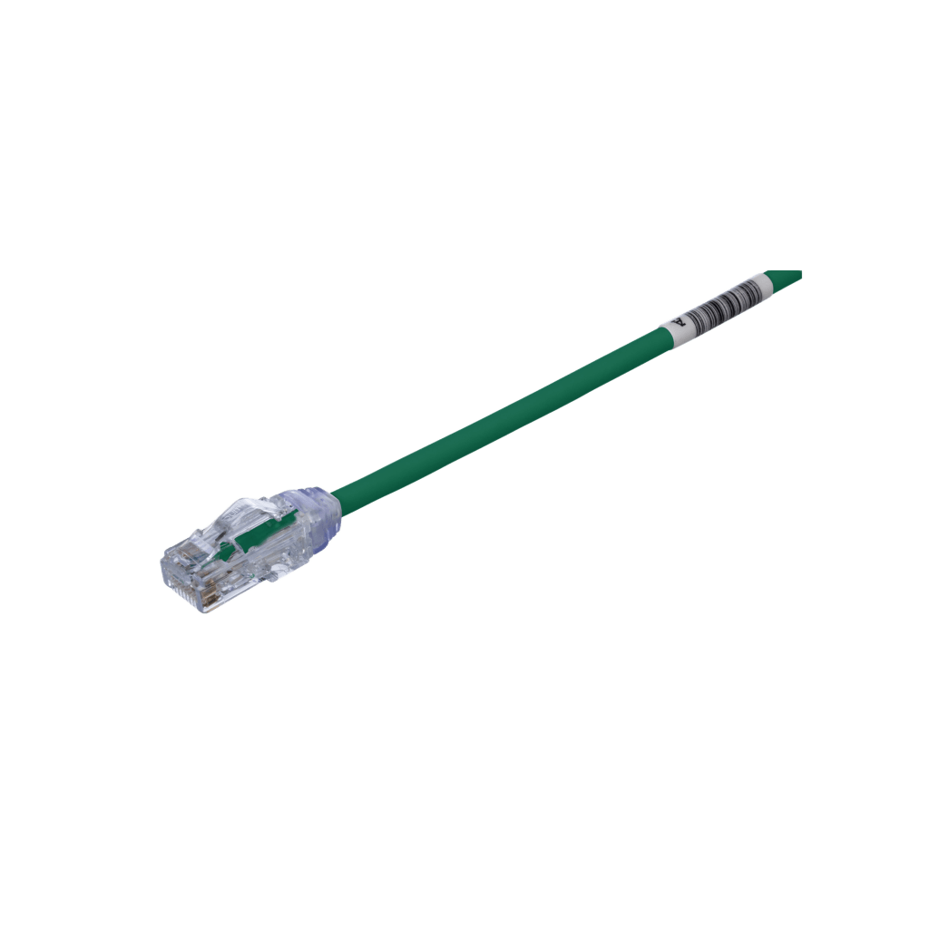 Cable de Parcheo UTP Cat6A, CM/LSZH, Di?metro Reducido (28AWG), Color Verde, 3.05 Metros (10 Pies)