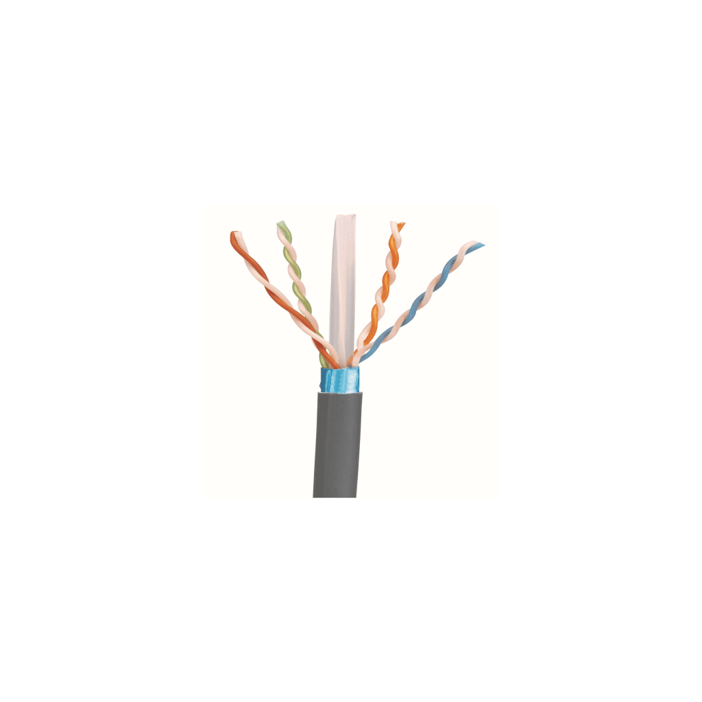 Bobina de Cable Blindado F/UTP de 4 Pares, Cat6A, Soporte de Aplicaciones 10GBase-T, LSZH (Libre de Gases T?xicos), Color Gris, 305 Metros (1000 Pies)