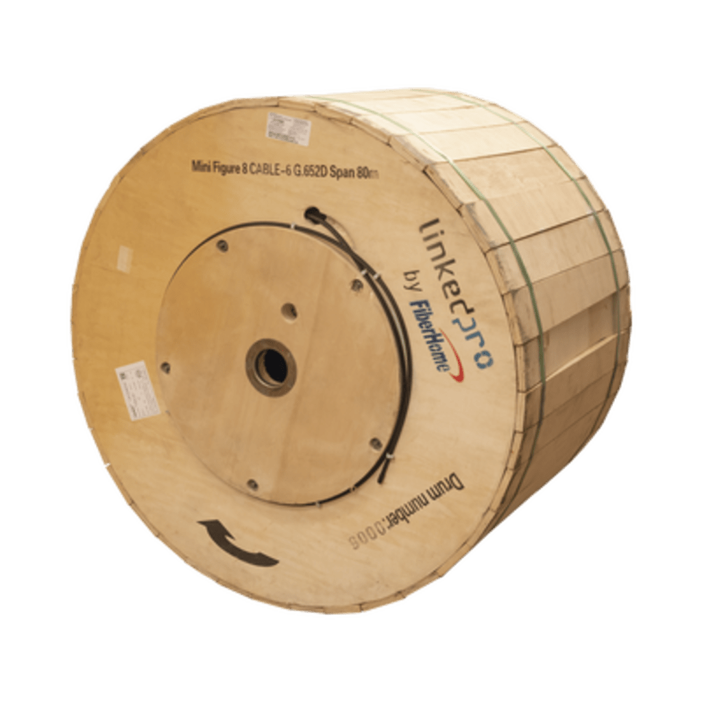 Carrete de 4 Kil?metros de Fibra ?ptica A?rea Mini Figura 8, G.652D, Monomodo de 6 Hilos, Exterior, Span 80, Loose Tube