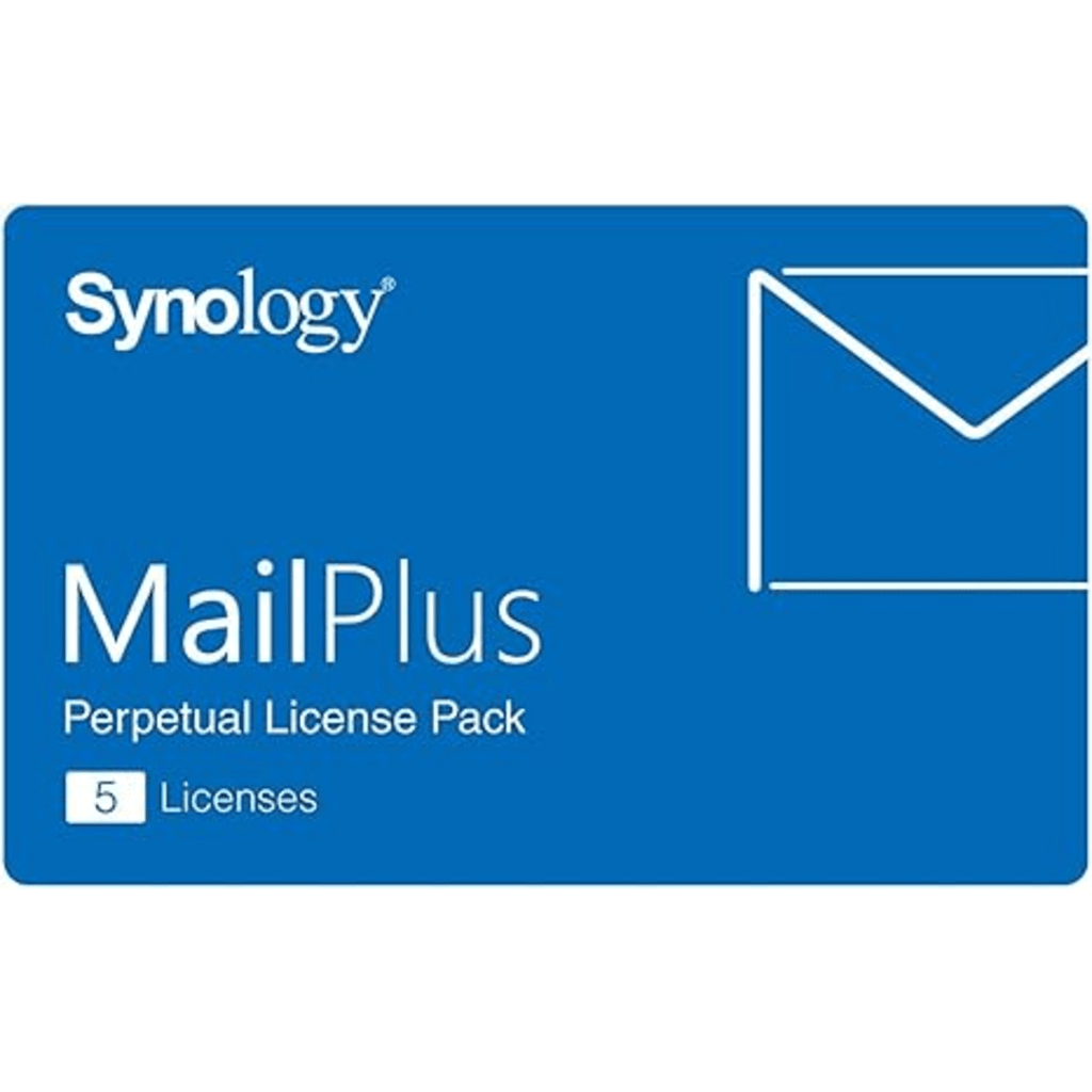 Paquete de Licencias Synology MailPlus | 5 Cuentas de Correo Electrónico Activas | Licencias Permanentes | Compatible con Soluciones High-Availability | Migración a Otro Synology NAS.
