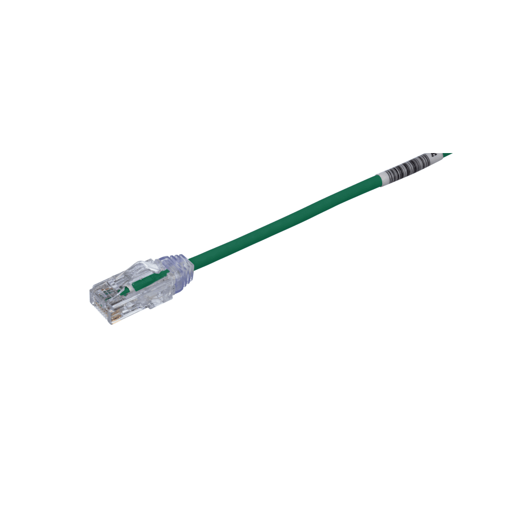 Cable de Parcheo TX6, UTP Cat6, Di?metro Reducido (28AWG), Color Verde, 20 cm (7.87 pulgadas)