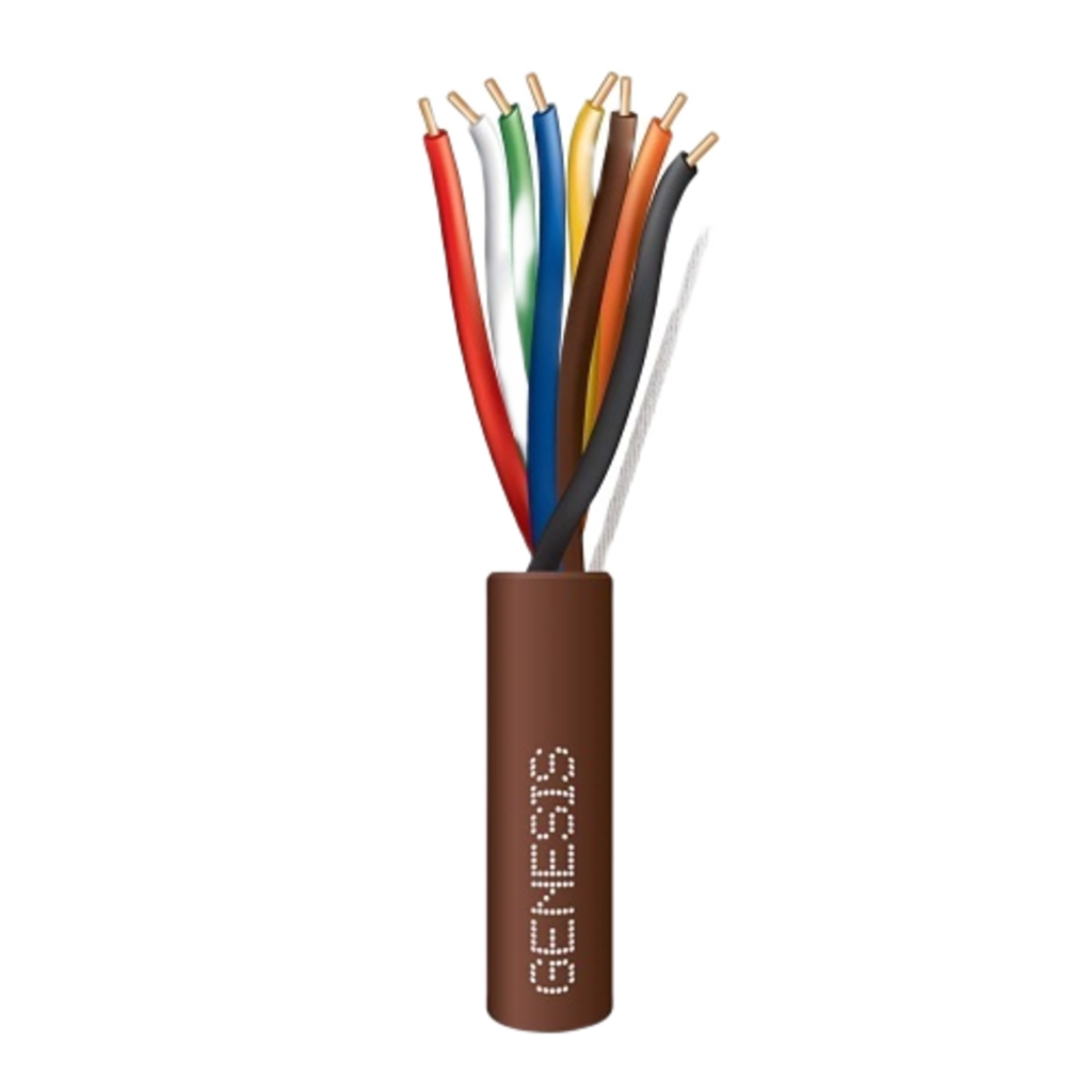 Bolsa de 38 Metros (124.67 Pies) / Alambre de Cobre / 8 x 20 AWG / Tipo CL2 / Para Interior / Color Caf? / Para Aplicaciones de Alarmas de Intrusi?n y Automatizaci?n