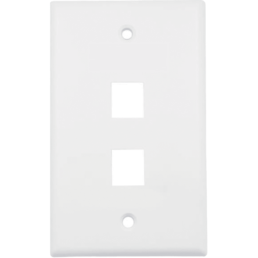 Placa de Pared (Face Plate) / 2 Puertos / Color Blanco / Caja con 20 Piezas / ABS