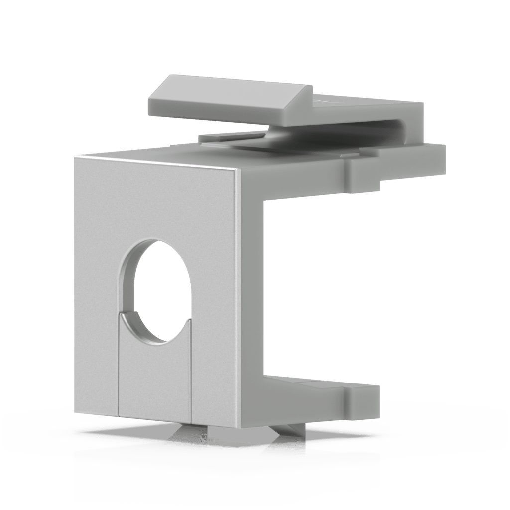 Insertos Ciegos Keystone Pass-Through para Patch Panel Blank, Diseño con Orificio para Paso de Cable, Instalación Snap-In, Paquete con 12 Piezas