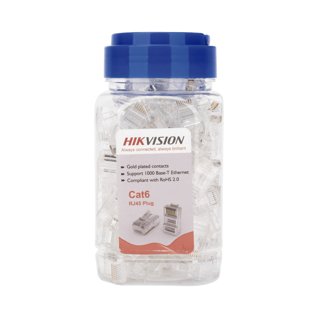 Bote con 100 Piezas de Plug Modular RJ45 / Cat 6 / Chapado en Oro a 15 Micras / Sin Blindaje / Facil Instalaci?n / Uso Interior / Soporta Norma TIA-568B / Cumple con RoHS 2.0