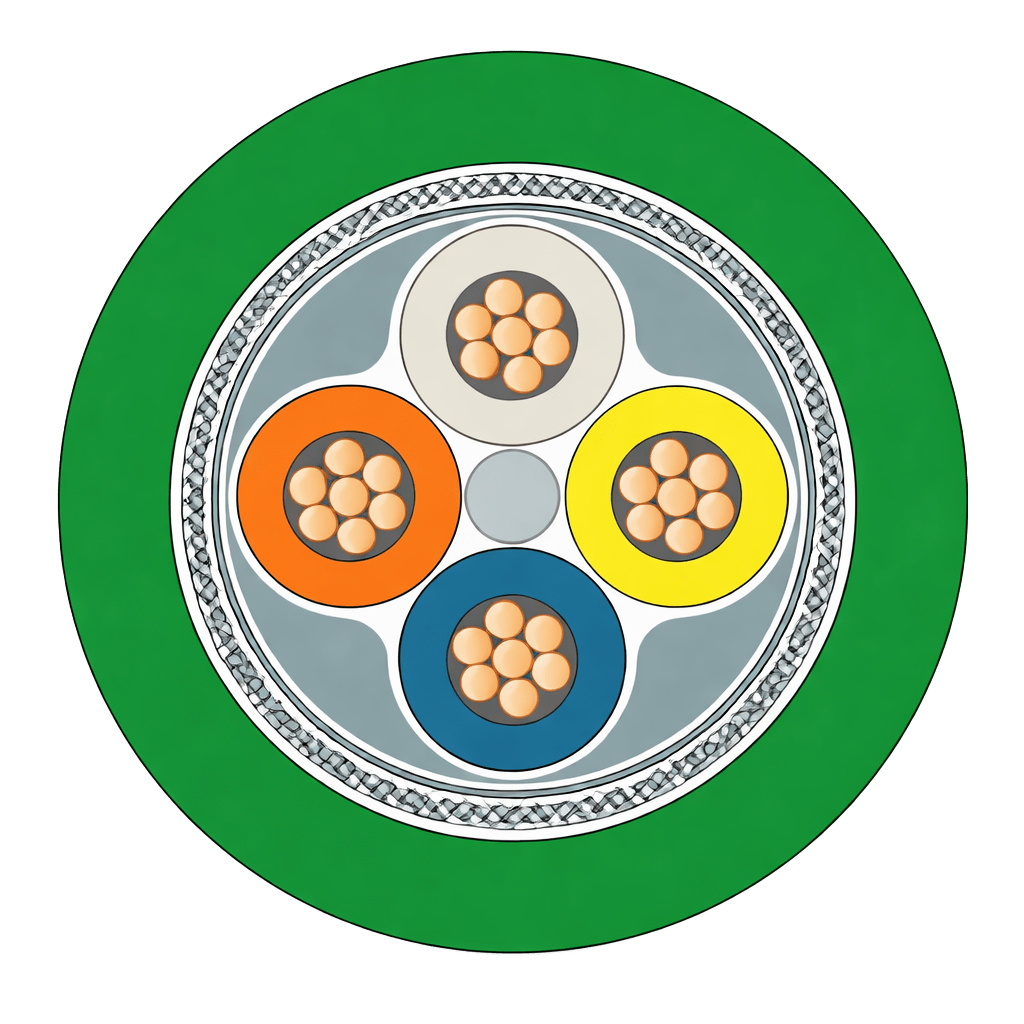 Cable Industrial Ethernet / PROFINET Tipo B / Flexible 4-Core / CAT5e / Shielded SF/UTP / PoE+ / 85 m 100BaseTX / -25°C a +75°C