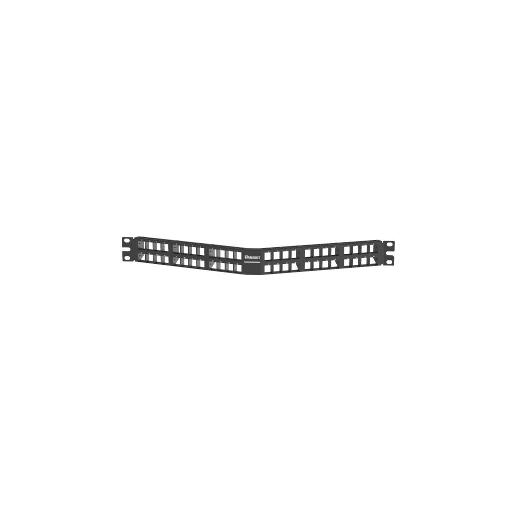 Panel de Parcheo Modular Keystone (Sin Conectores), Angulado, de 48 Puertos, 1UR
