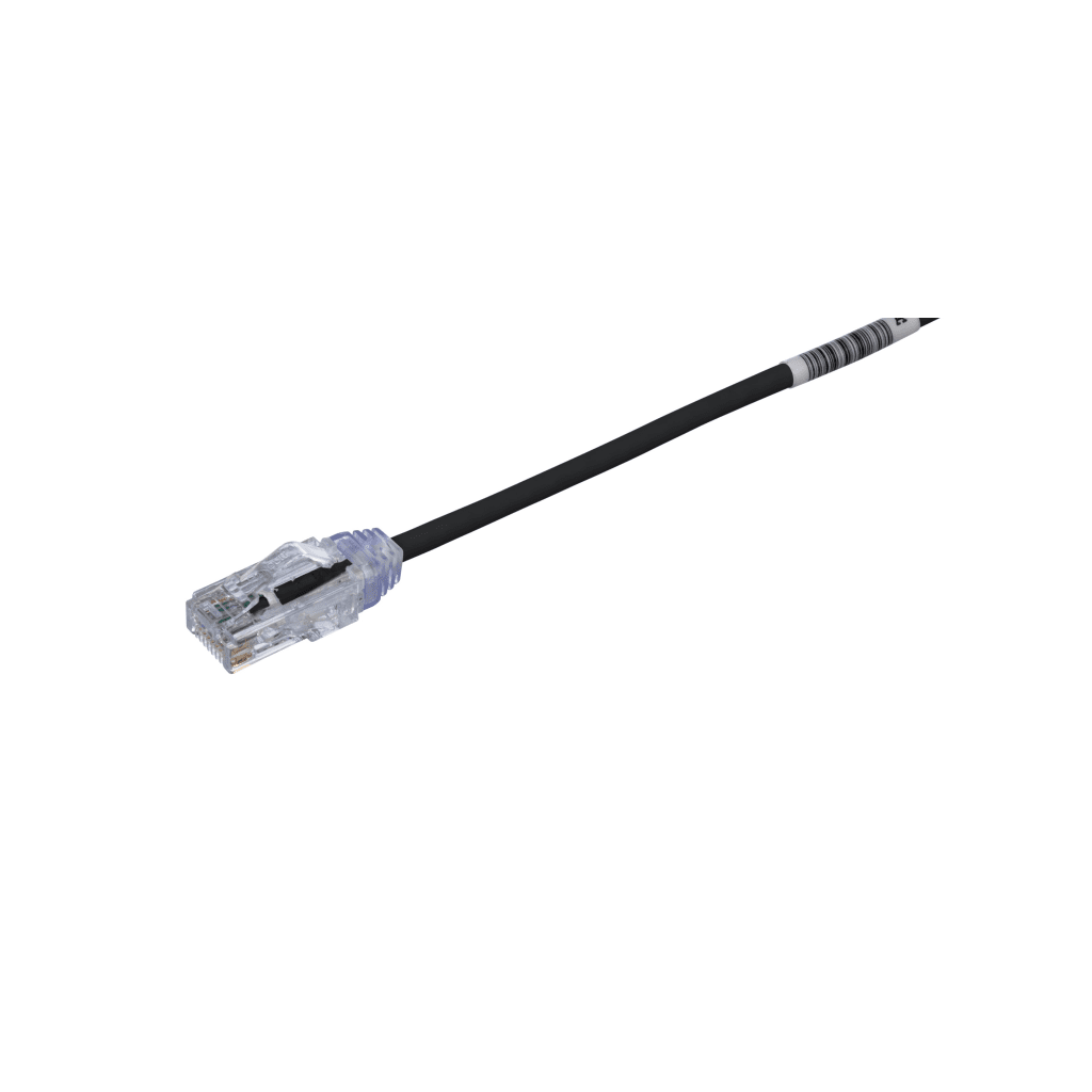 Cable de Parcheo UTP Cat6A, CM/LSZH, Di?metro Reducido (28AWG), Color Negro, 0.5 Metros (1.64 Pies)