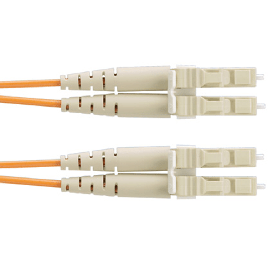 Jumper de Fibra Optica Multimodo 62.5/125 OM1, LC-LC Duplex, OFNR (Riser), Color Naranja, 2 Metros