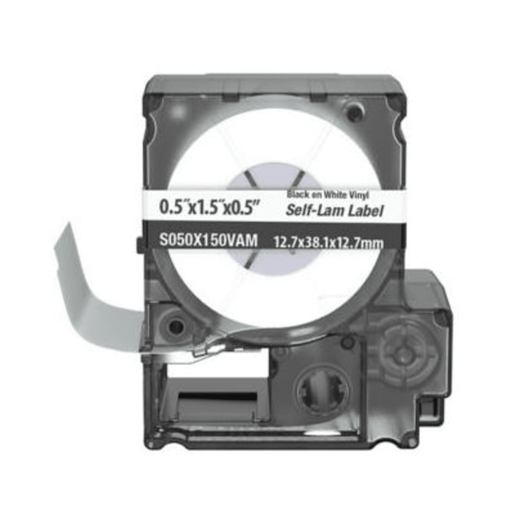 Casete de 175 Etiquetas Autolaminadas de 12.7 x 38.1 mm (0.5 x 1.5 pulgadas), para Cables de 4 a 8.1 mm (0.16 a 0.32 pulgadas) de Di?metro, ?rea de Impresi?n Color Blanco