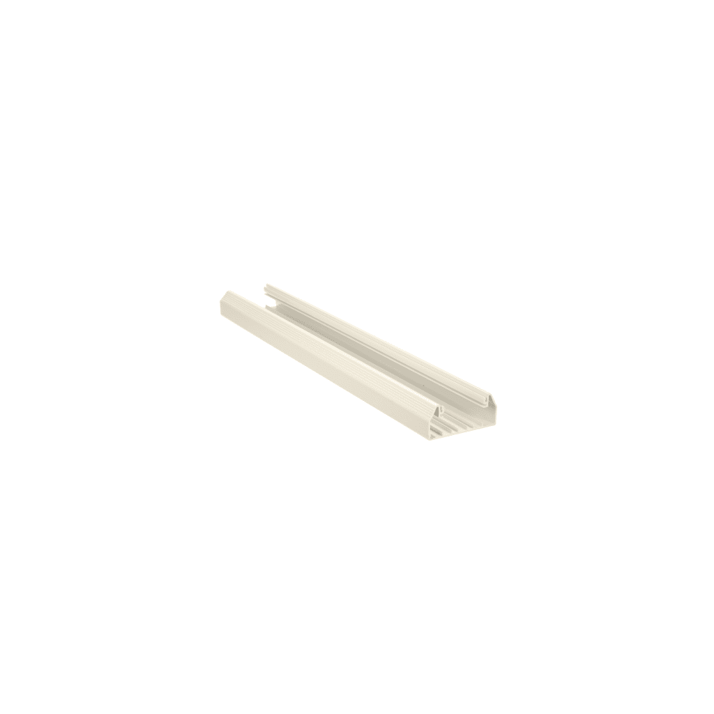 Base para canaleta T-70, de PVC rígido, con orificios perforados para montaje, 103.3 x 44.9 x 1800 mm, Color Blanco Mate