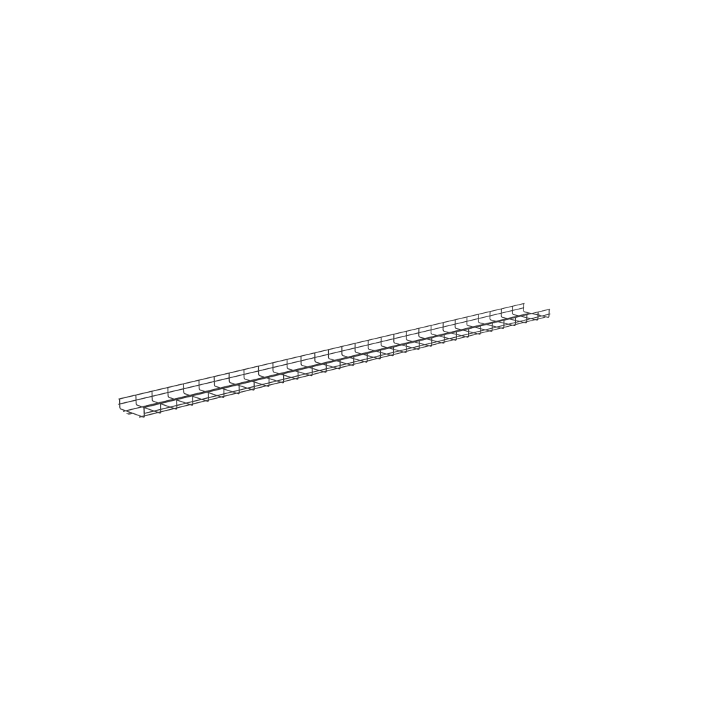 Charola Wire Basket de 8 in (203 mm) de Ancho, 2 in (50 mm) de Alto, 3 m de Largo, Hasta 187 Cables Cat6, Color Negro