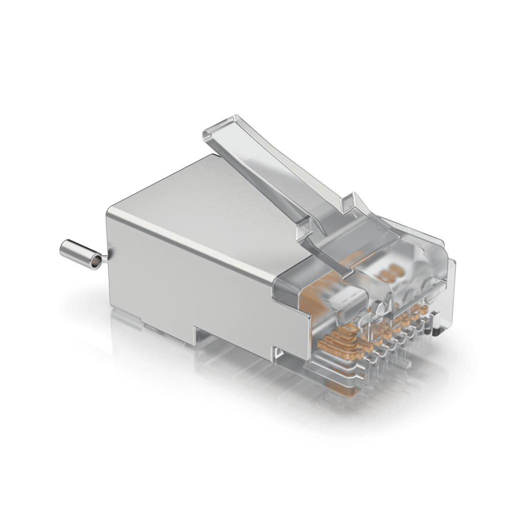 Paquete de 100 Conectores RJ45 Blindados Dise?ados para Cables Ethernet UISP (UISP Cable Pro y Cable Carrier)