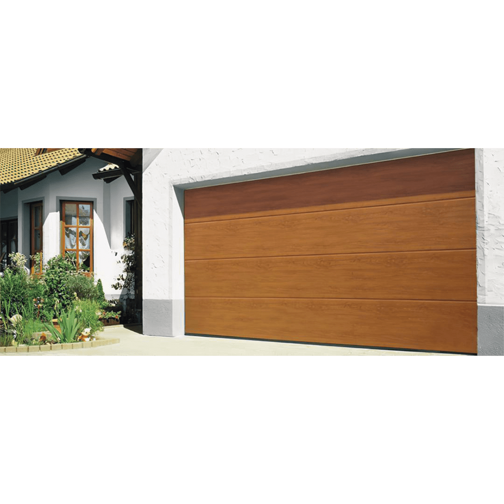 Sección para puerta de Garage / Linea Central / Imitacion MADERA / Golden Oak / Para GARAGE107 / Estilo Americana.