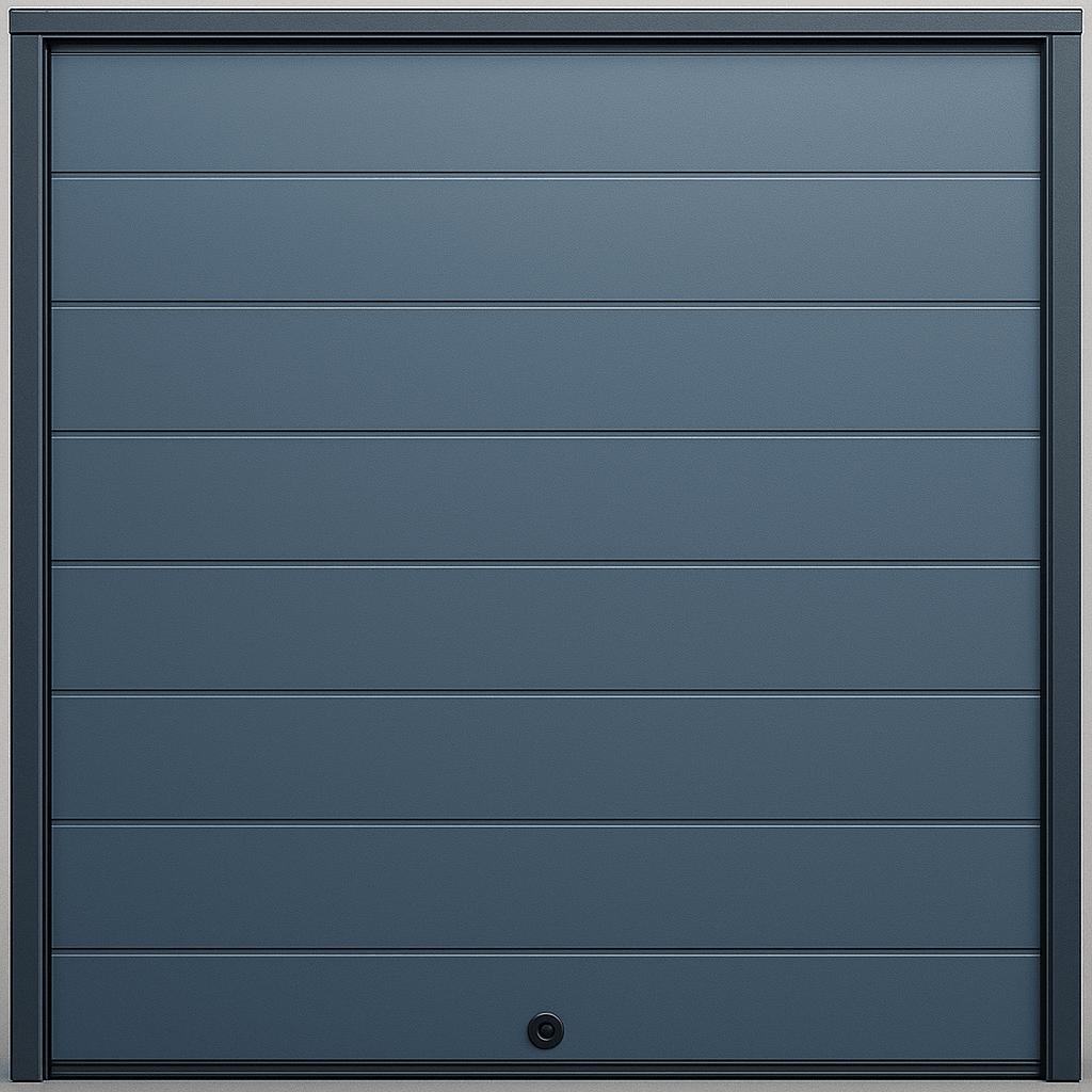 Puerta D / Garage D / Alta Calidad / Linea Central / Color GRIS /  acabdo DELUXE / 8X8 pies / AISLADA / Estilo Americana.